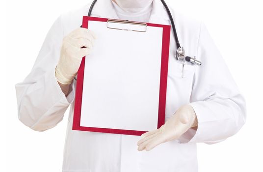 Medical doctor with clipboard