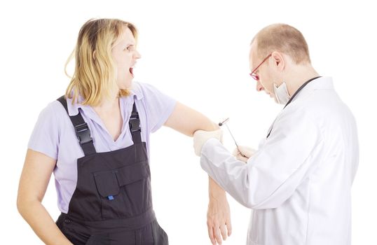 Medical doctor examines patient