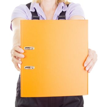 Craftsperson with ring binder