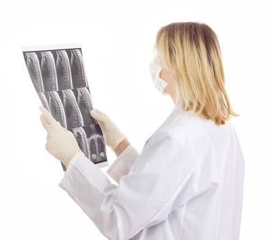 Medical doctor with radiograph