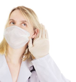 Medical doctor listening something