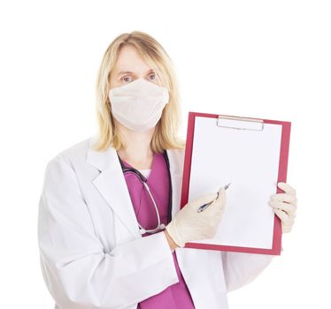 Medical doctor with clipboard