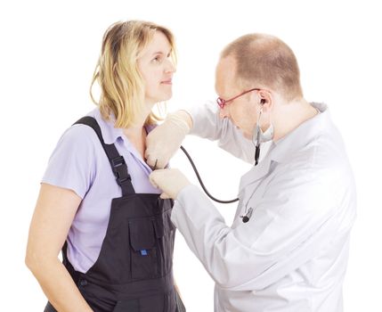 Medical doctor examines patient