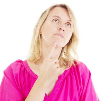 Woman thinking about a solution