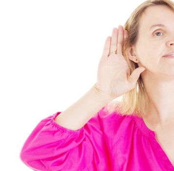 Woman listening to something