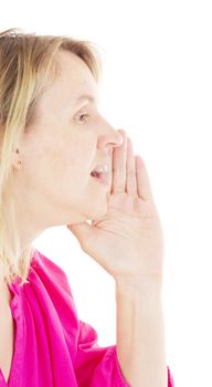 Woman saying something