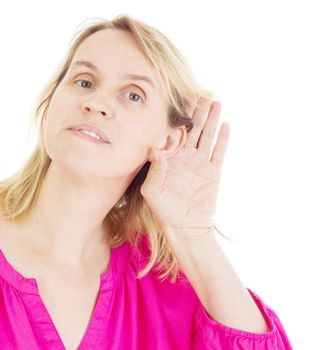 Woman listening to something