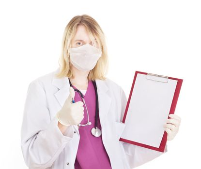 Medical doctor with clipboard
