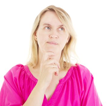 Woman thinking about a solution