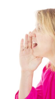 Woman saying something
