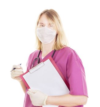 Medical doctor with clipboard