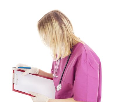 Medical doctor with clipboard