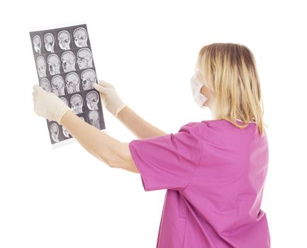 Medical doctor with radiograph
