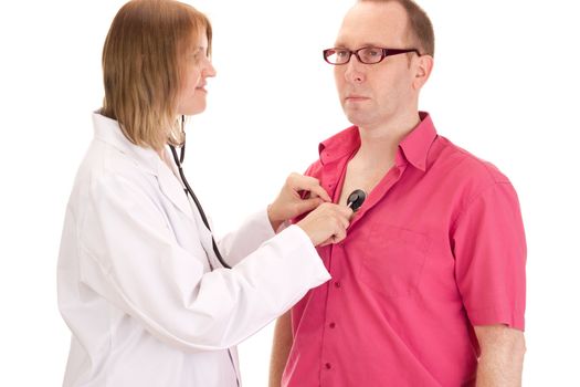 Medical doctor examines a patient