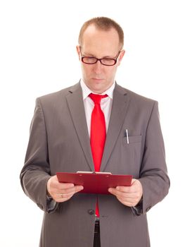 Businessman with clipboard