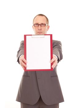 Businessman with clipboard