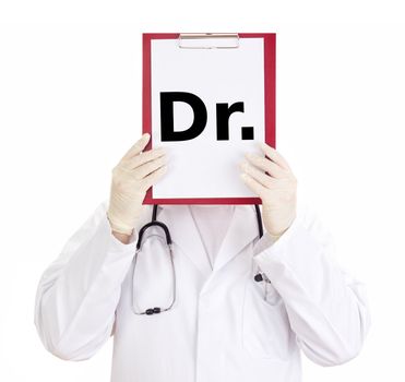 Medical doctor with clipboard