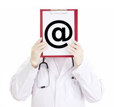Medical doctor with clipboard