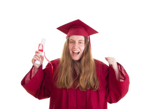 Female student with degree