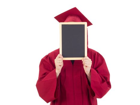 Female student with blackboard