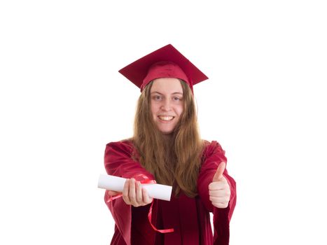 Female student with diploma