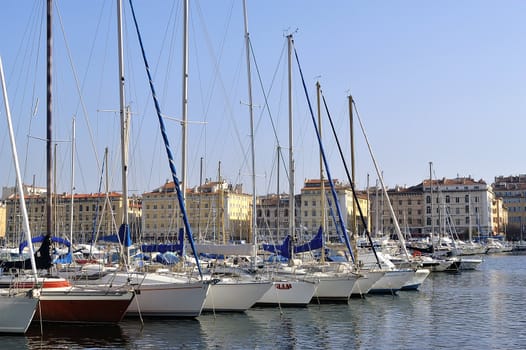 Boat in the old port of Marseilles