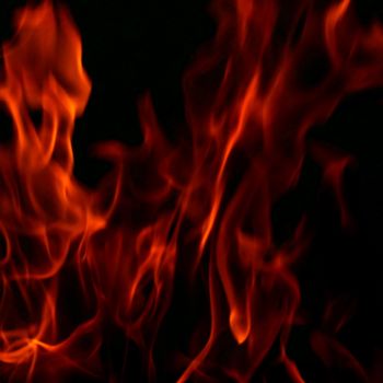 fire flame close up on black background