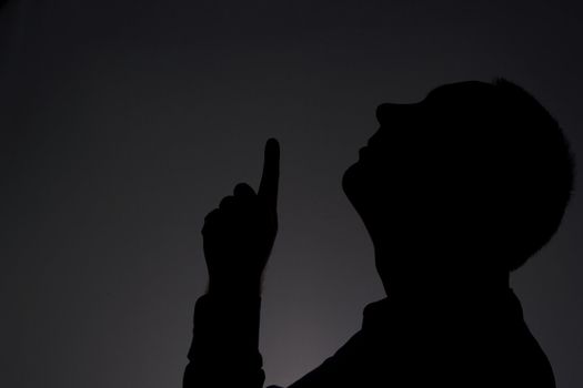 Man showing something