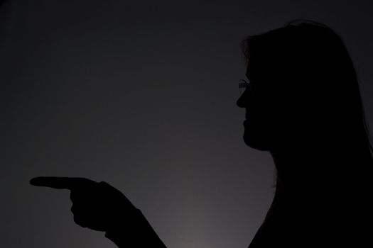 Woman showing something