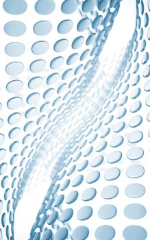 abstract wave of blue plates as a scientific and technological background