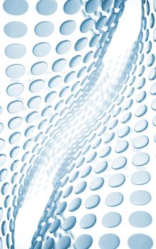 abstract wave of blue plates as a scientific and technological background