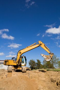 excavators working on a construction site