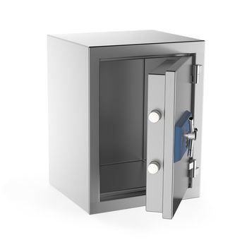 Empty safe on white background