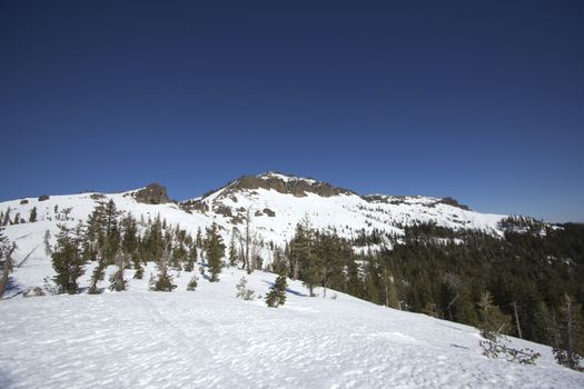 The Sierra Nevadas in the winter at Castle peak.