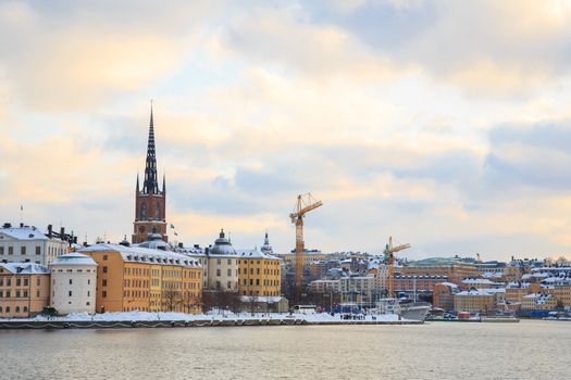 Cityscape of Gamla Stan Old Town Stockholm city Sweden