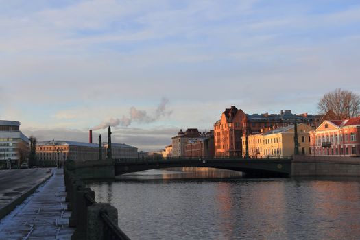 Image of river and bridge in Sankt Petersburg