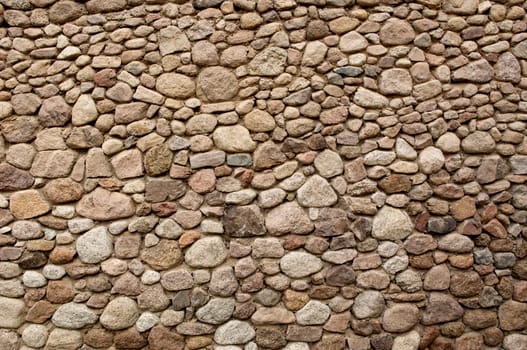 Texture of stone wall with various stones