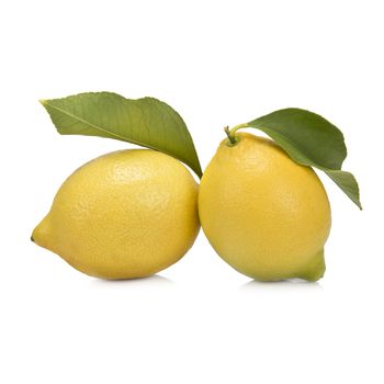 Fresh lemons isolated on a white background