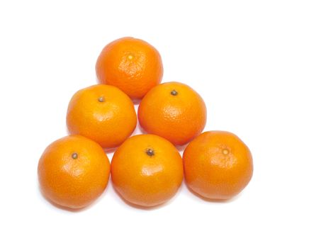 Ripe tangerines it is isolated on a white background.