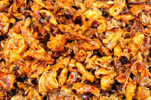 Close up image of Sweet and spicy dried squid 