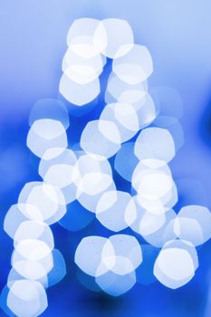 Abstract background. Blurred colorful circles bokeh blue toned