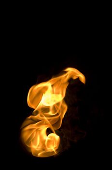 fire with a black background, abstract background.