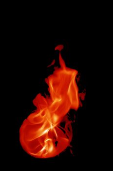 fire with a black background, abstract background.