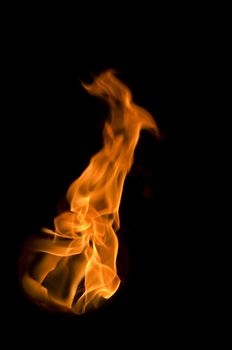 fire with a black background, abstract background.