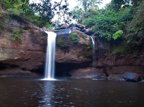 Haew Suwat Waterfall, Khao Yai National Park, Nakhon Nayok, Thailand. This national park is elect as world heritage forest complex from UNESCO