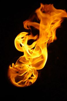 fire with a black background, abstract background.