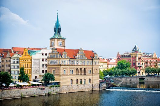 view of Prague from Charles bridge