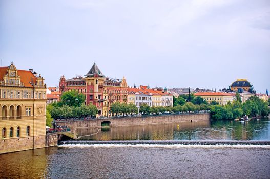 view of Prague from Charles bridge