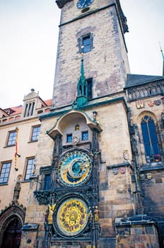 Astronomical clock on old tower, Prague