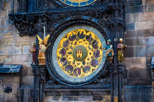 Astronomical clock on old tower, Prague